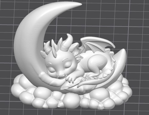 schlafender Drache auf dem Mond, Please dont forget the like :) 3D model