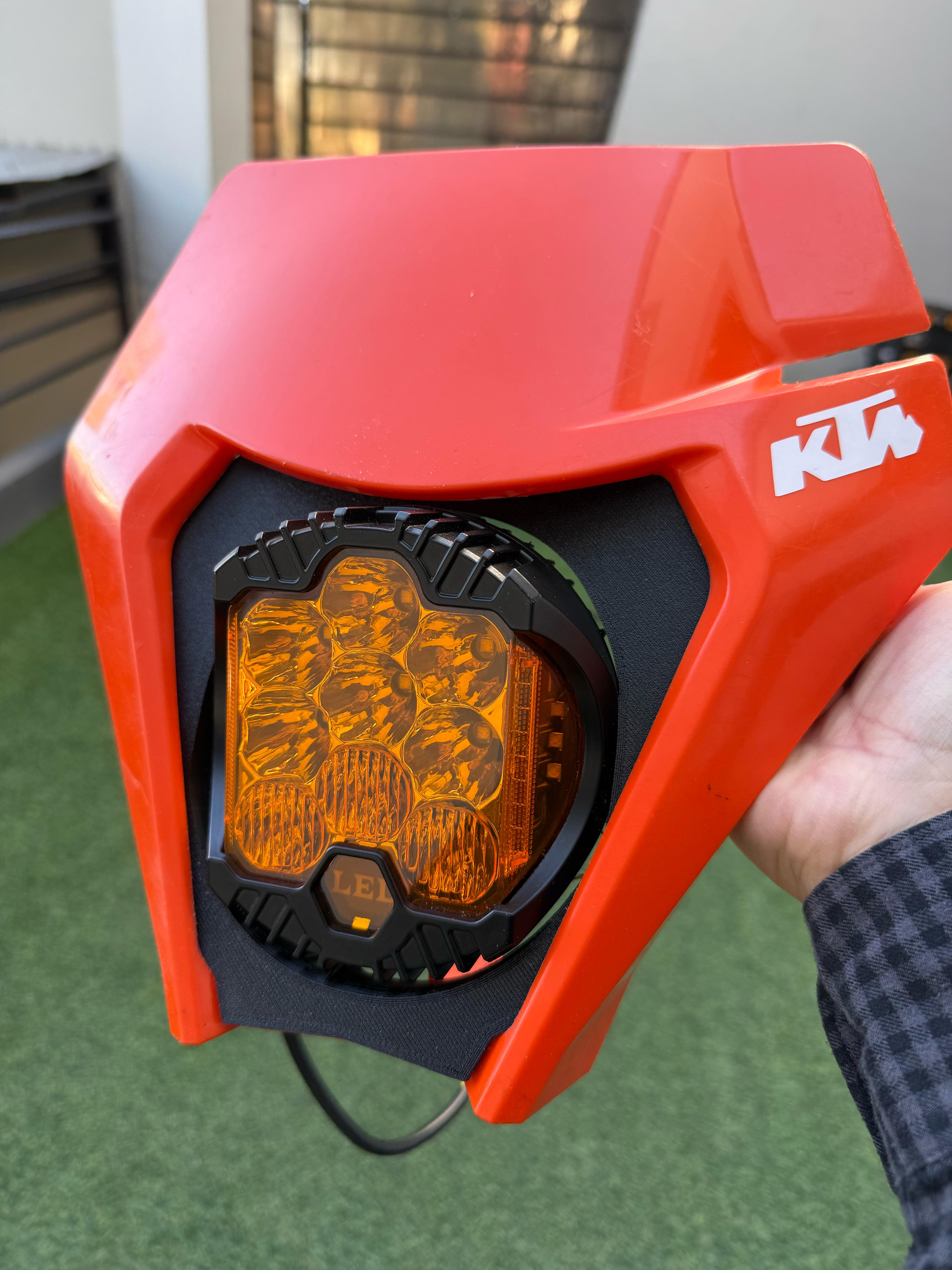 LED Fog Light Support for KTM Front Mask (Universal 3-inch Yellow Lens)