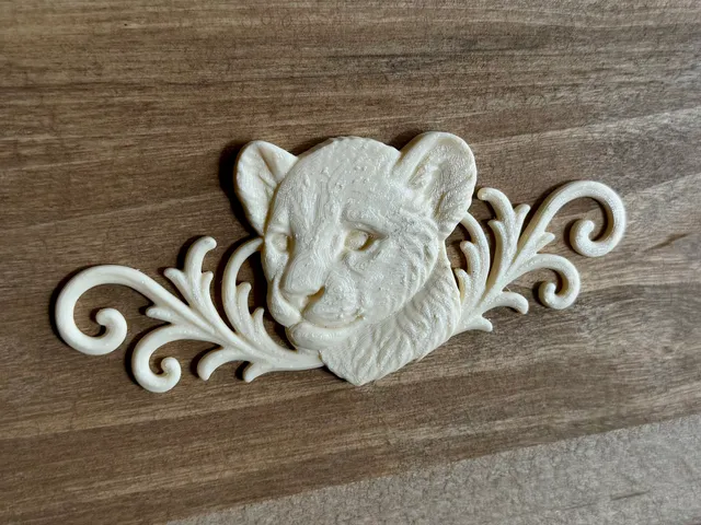 relief set young lion animal symbol model