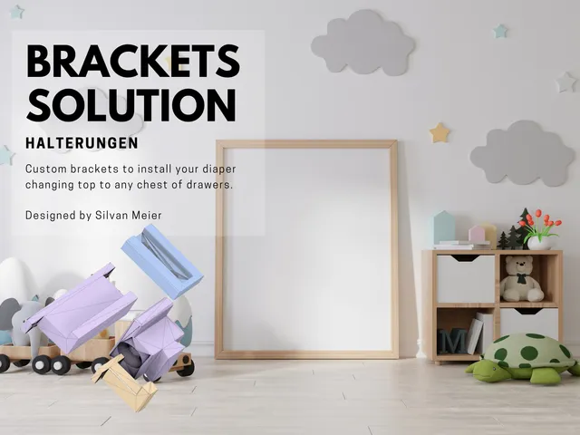 Brackets for diaper changing station