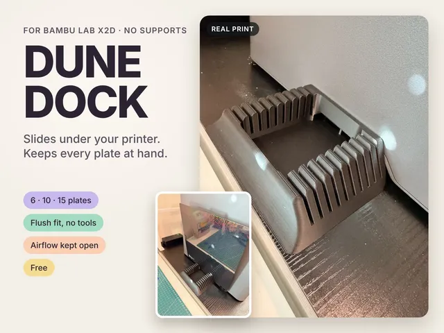 DUNE DOCK - Plate Holder for Bambu Lab X2D