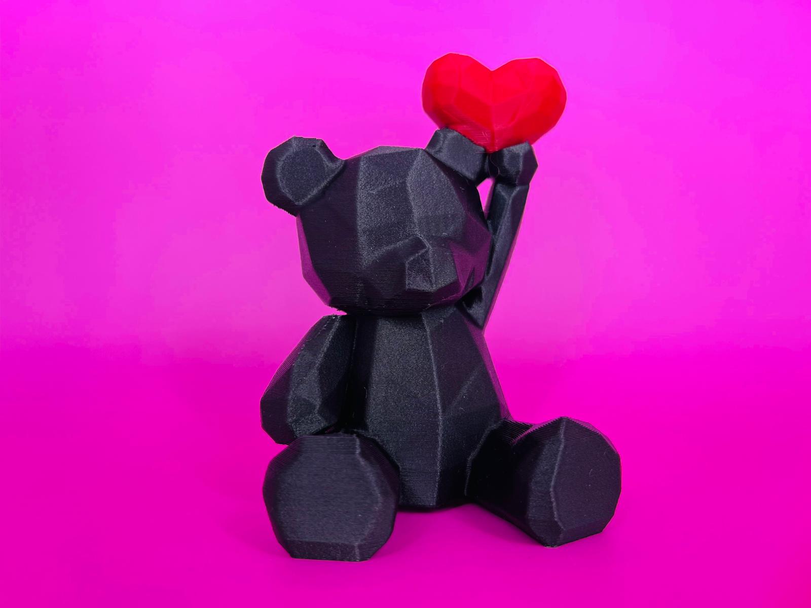 Bear with heart stand