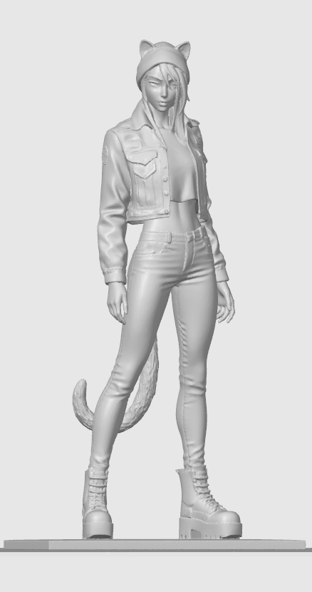 Casual cat-girl figurine 15