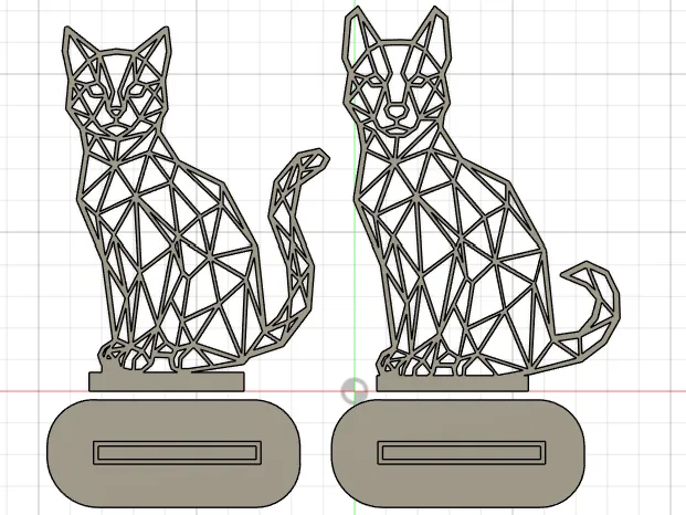 Geometric Low Poly Cat and Dog