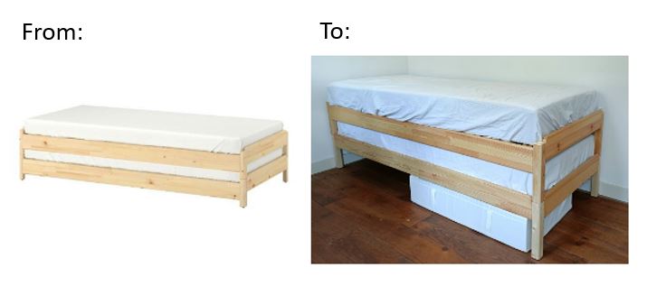 IKEA UTAKER stackable bed drilling jig for legs