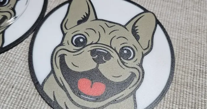 Frenchie (French bulldog) coaster by 43D PRINT | Download free STL model | Printables.com - 3D model önizlemesi