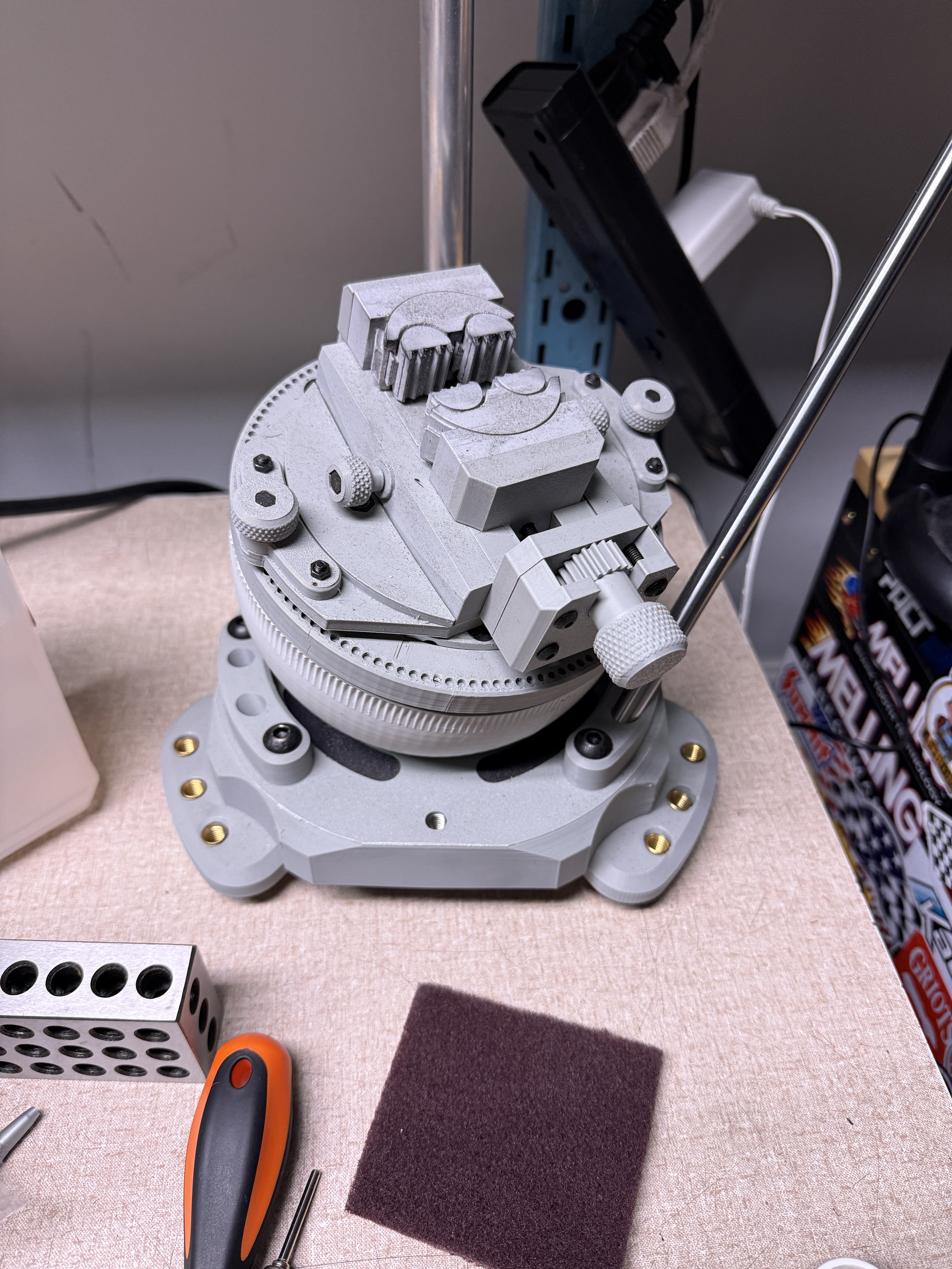 A1 Mini Printable Open Ball/ D-Series Ball Vise Base 3D model thumbnail