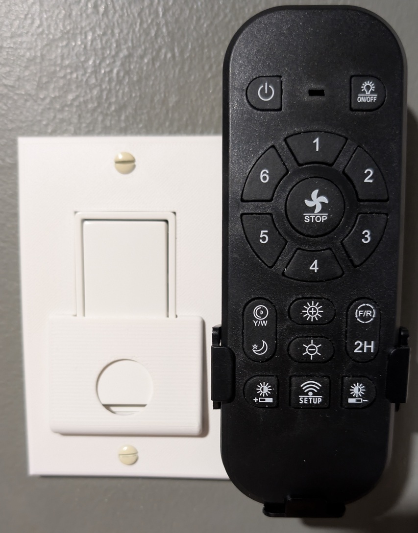 Extended Decora Style Wall Plate for Fan Remote Holder