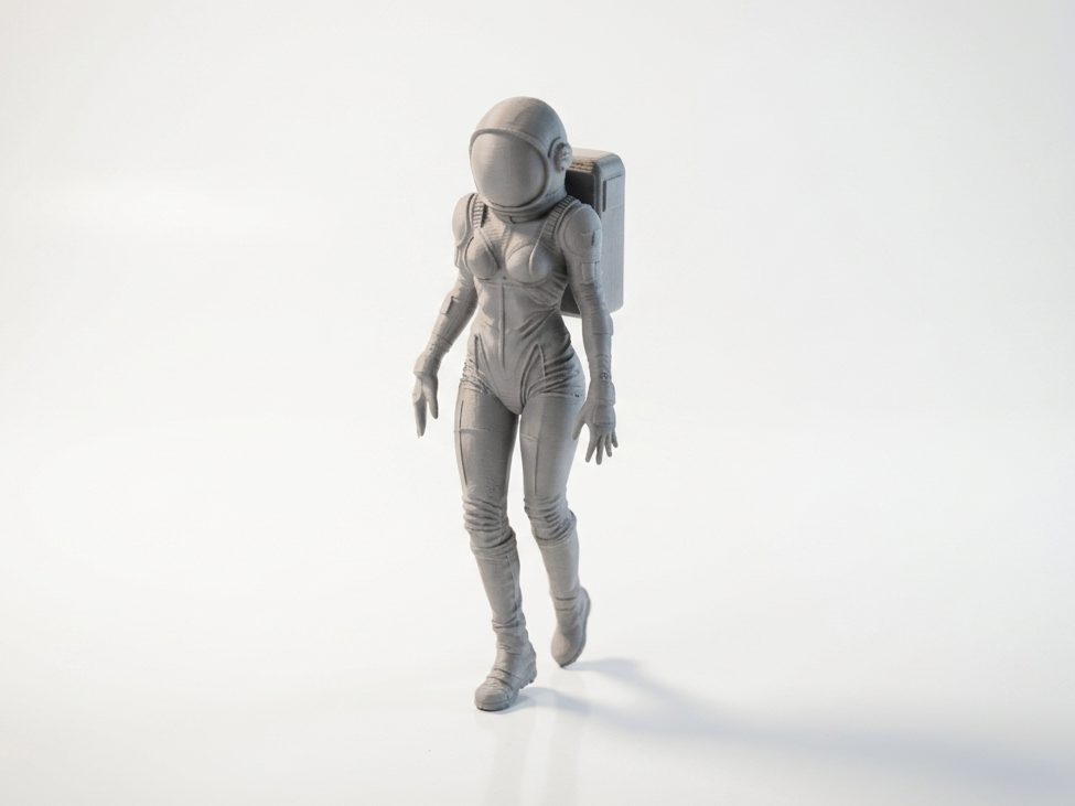 Female Astronaut Figurine Space Explorer 3D Printable