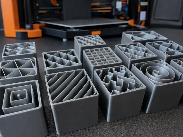 Test cubes - infill pattern / Testovací krychle - vzor výplně