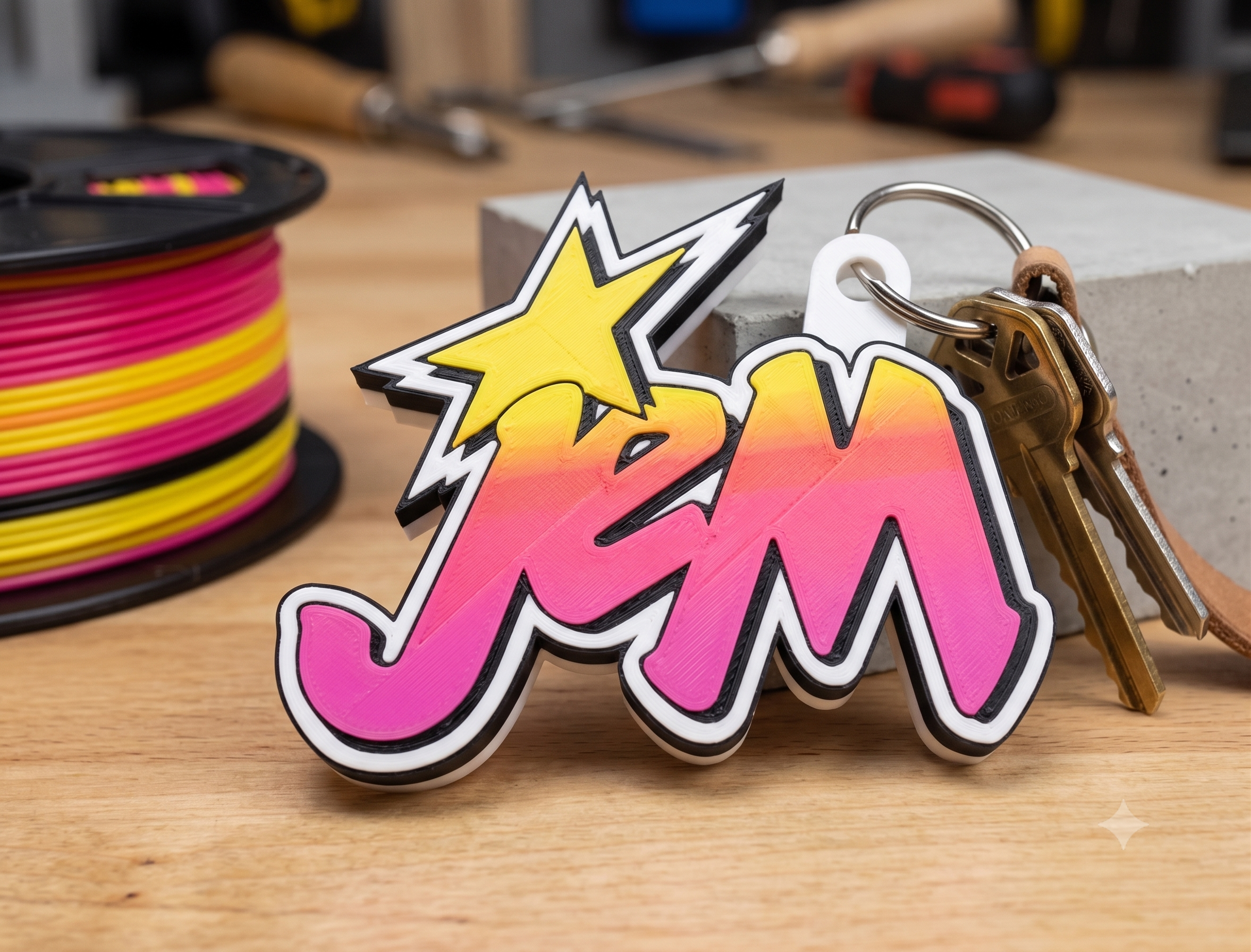 HypeTag —    Jem 80s 1980s Cartoon      Keychain / Pendant
