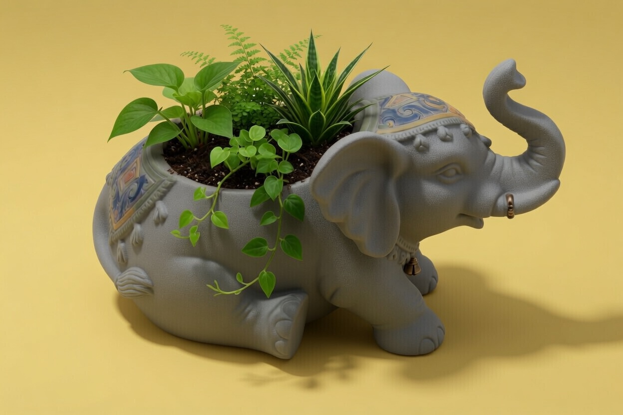 Elephant Planter Pot Decorative Succulent Plant Holder