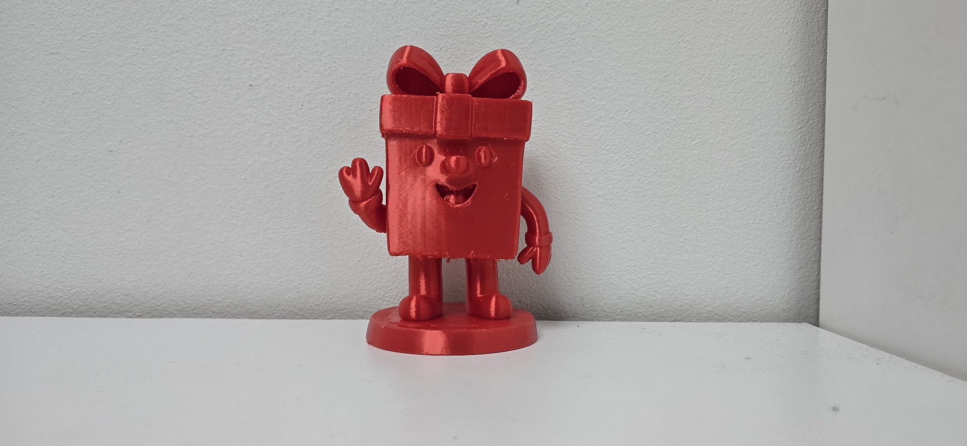 Smiling Gift Box Character Christmas Figurine