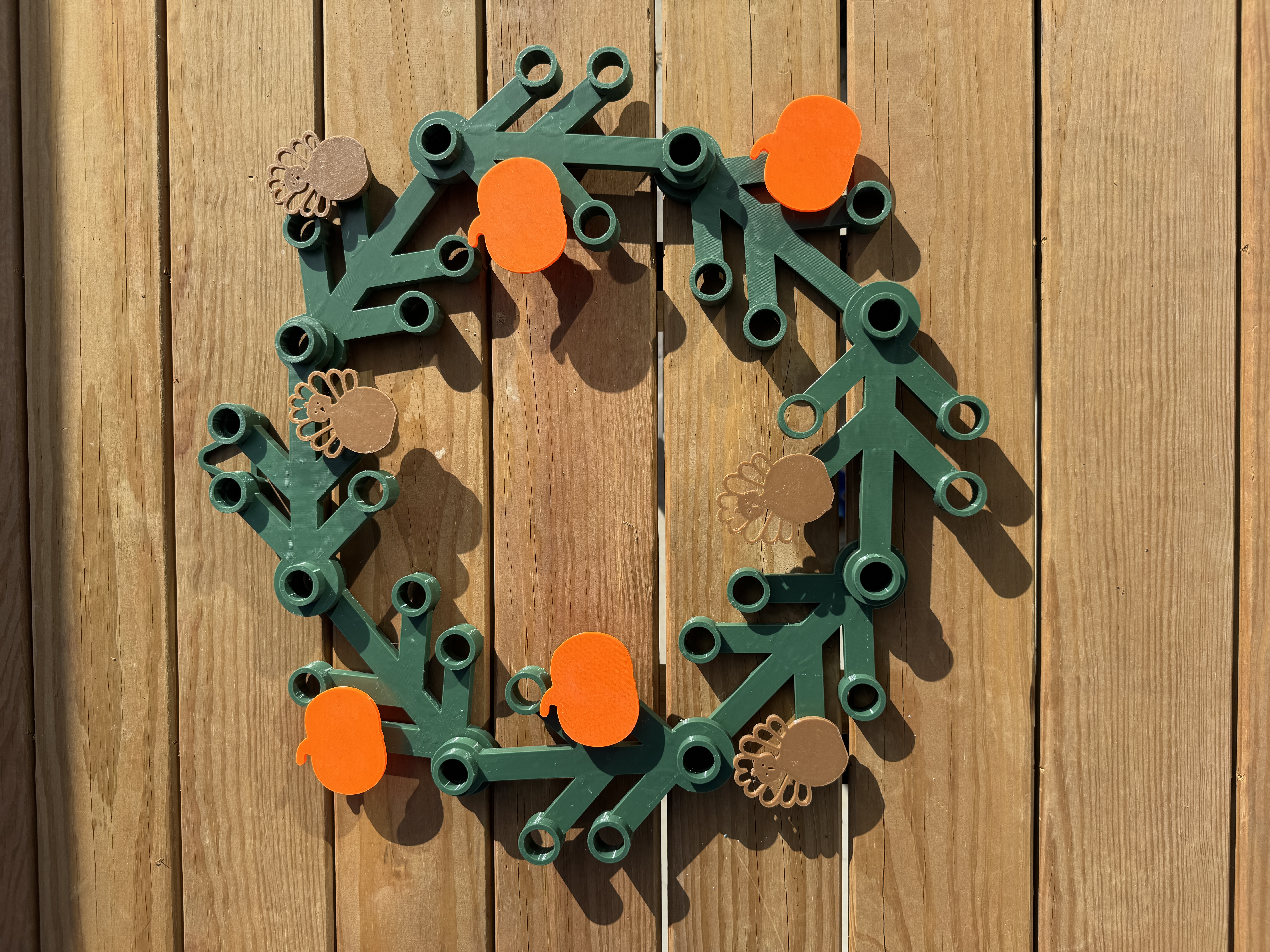 24" Lego Wreath with Turkeys & Pumpkins