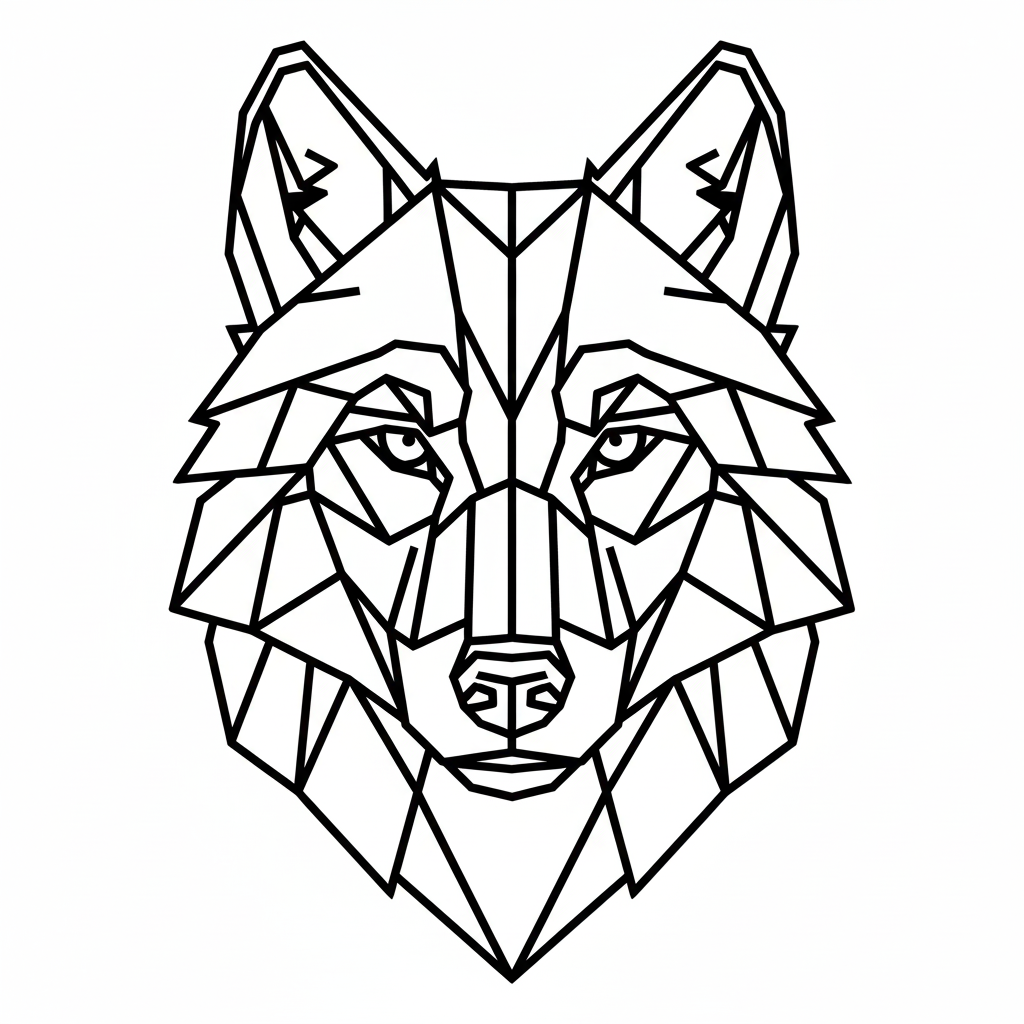 Wolf Head Low Poly Wall Art