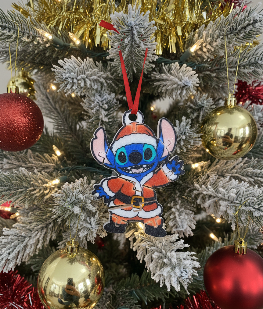 Stitch Christmas Tree Santa Costume Flexi Ornament
