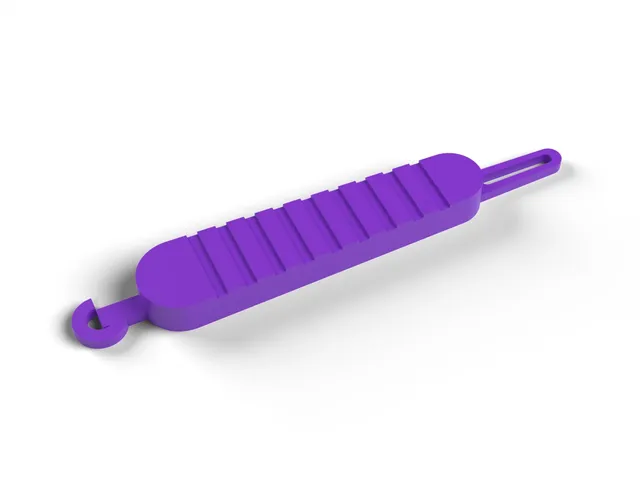 Button Hook and Zip Puller - Dressing Aid with Chunky Handle, No Supports (OpenSCAD)