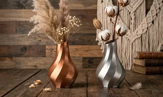Modern Swirl Metallic Boho Vase