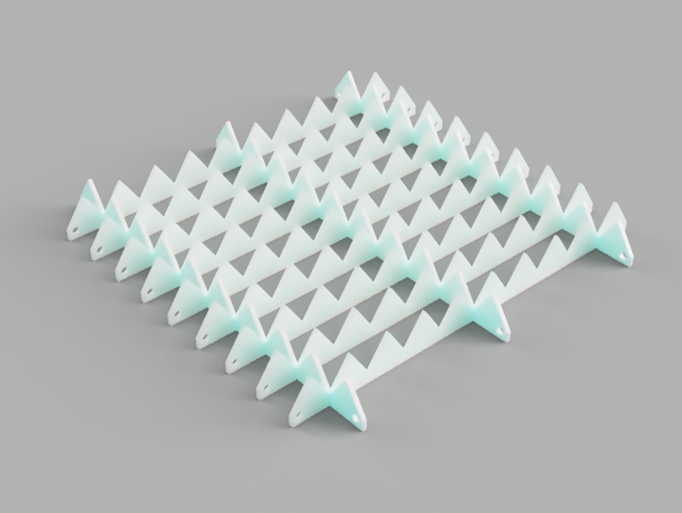 Laser Grid – Modular Minimalist Pyramid – 3D Printable Vertical & Flat Connectable Support