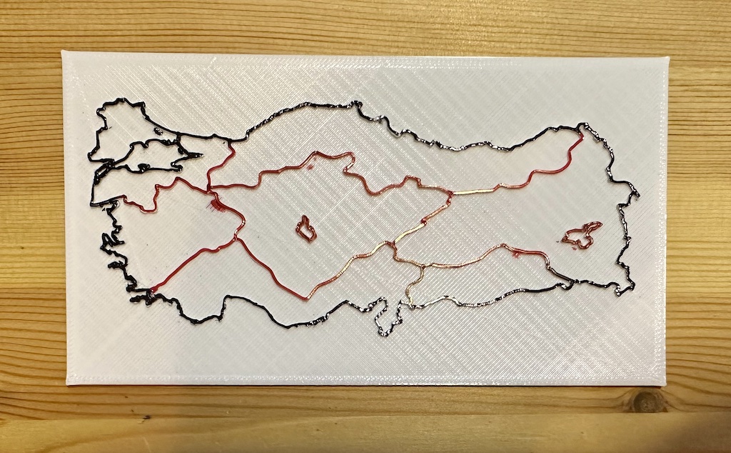 Regions of Turkey Tactile Map
