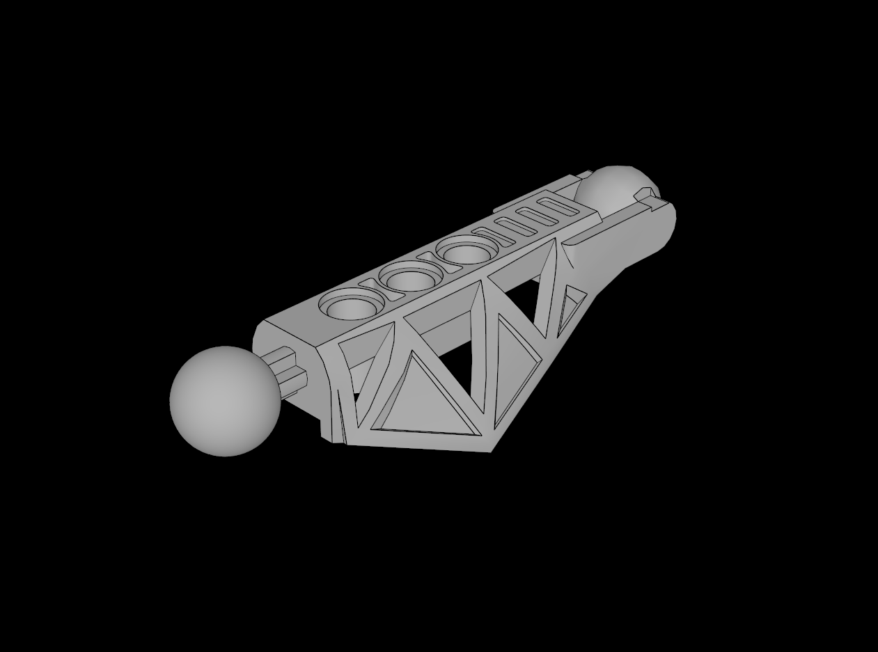 Lego Compatible (45749.dat) Constraction Limb  8 Straight with Wedge Sides