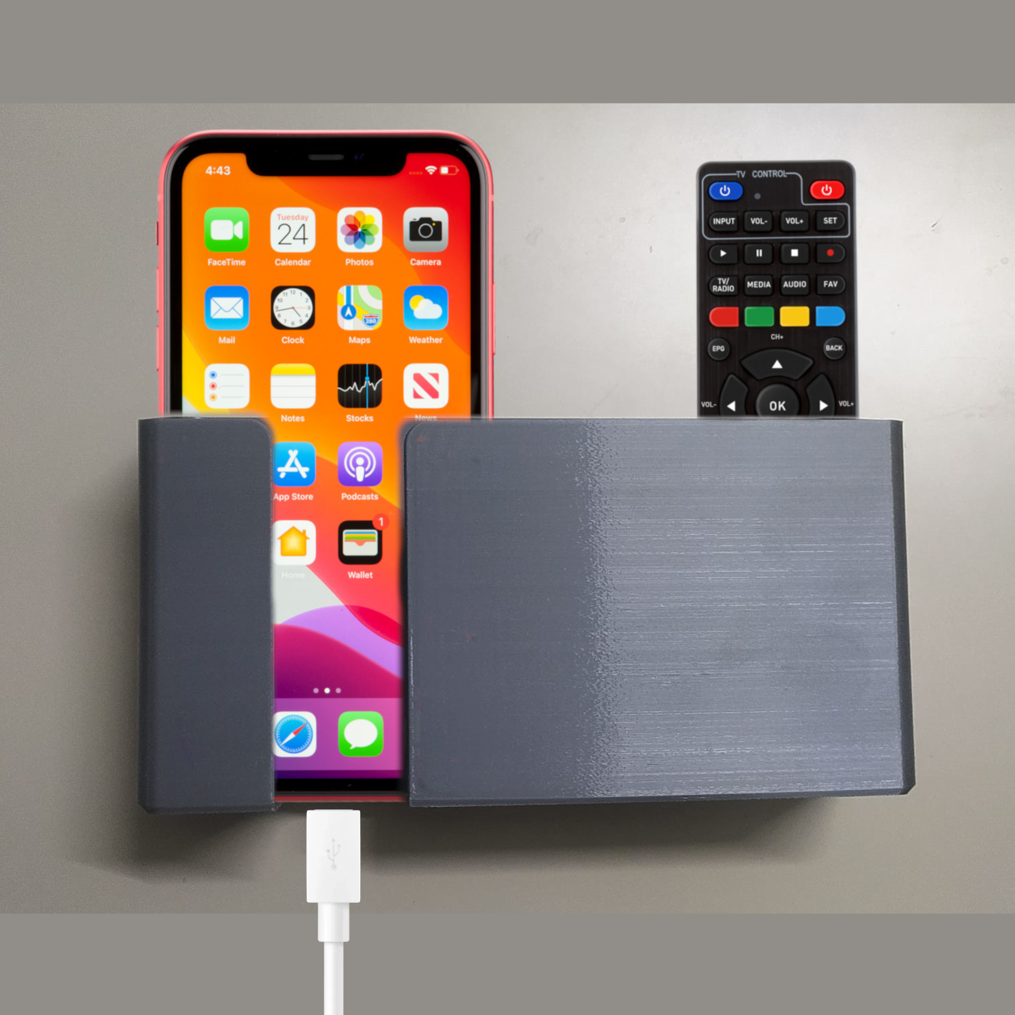 Wall-mounted phone and remote stand