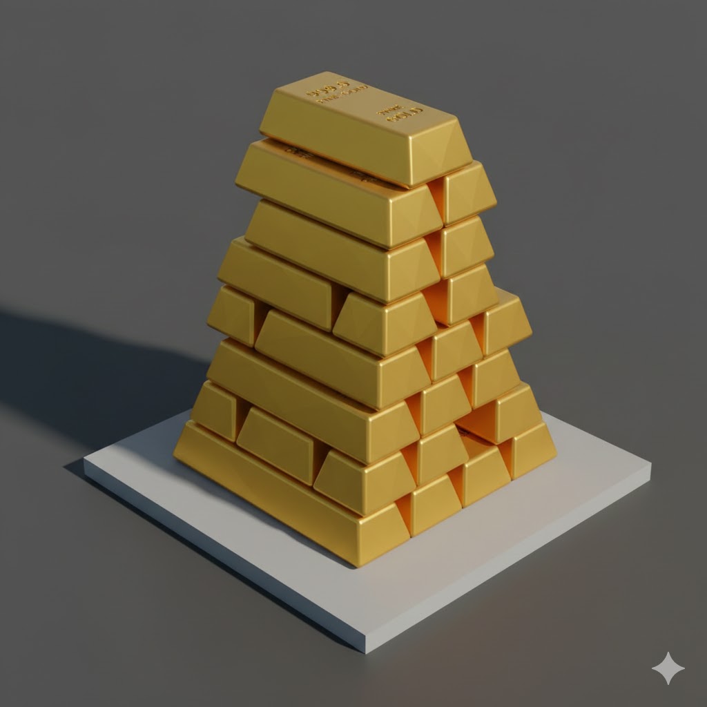 Low Poly Gold Bar Stack