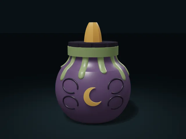 Wax-Drip Potion Jar with Wide Mouth and Stopper Lid
