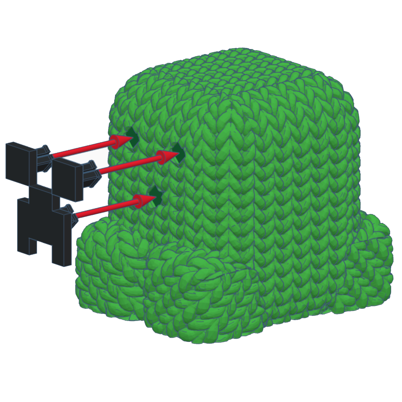 Crochet Creeper - Easy to print, No glue/supports, Just fun! 3D model by PengarouX