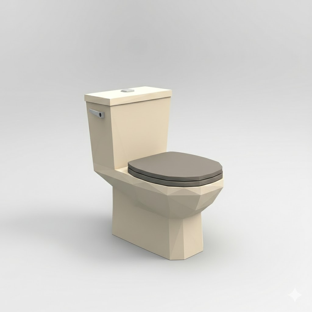 Low Poly Bathroom Toilet 3D Model