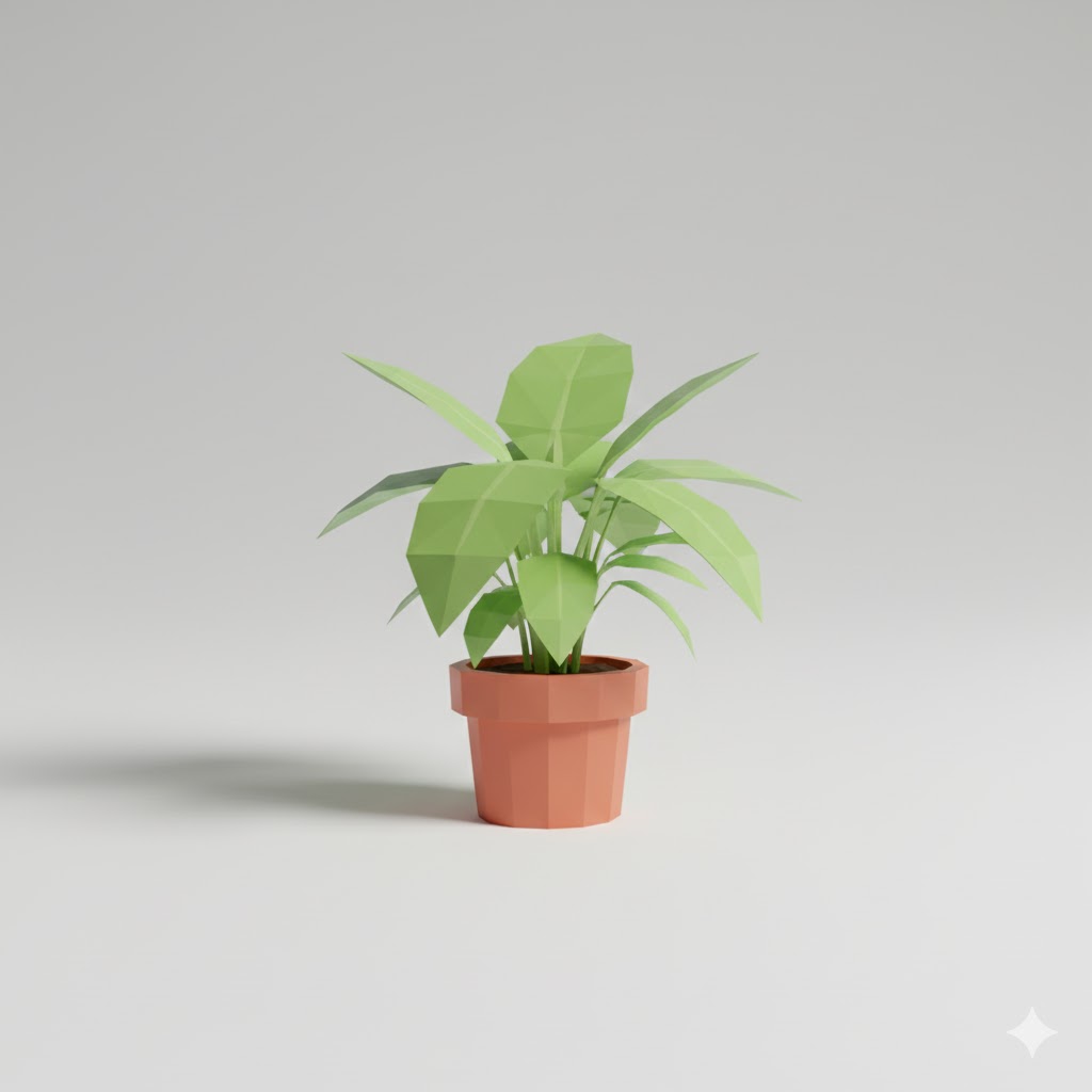 Low Poly Potted Plant 3D Model