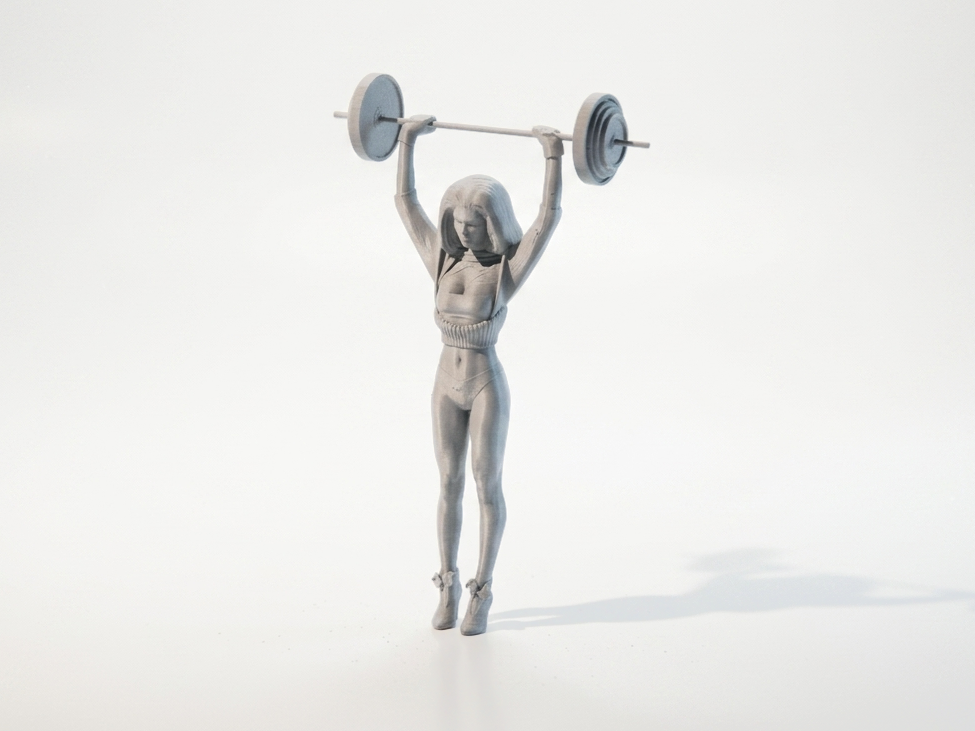 Lady Weightlifting Figurine Female Fitness 3D Printable