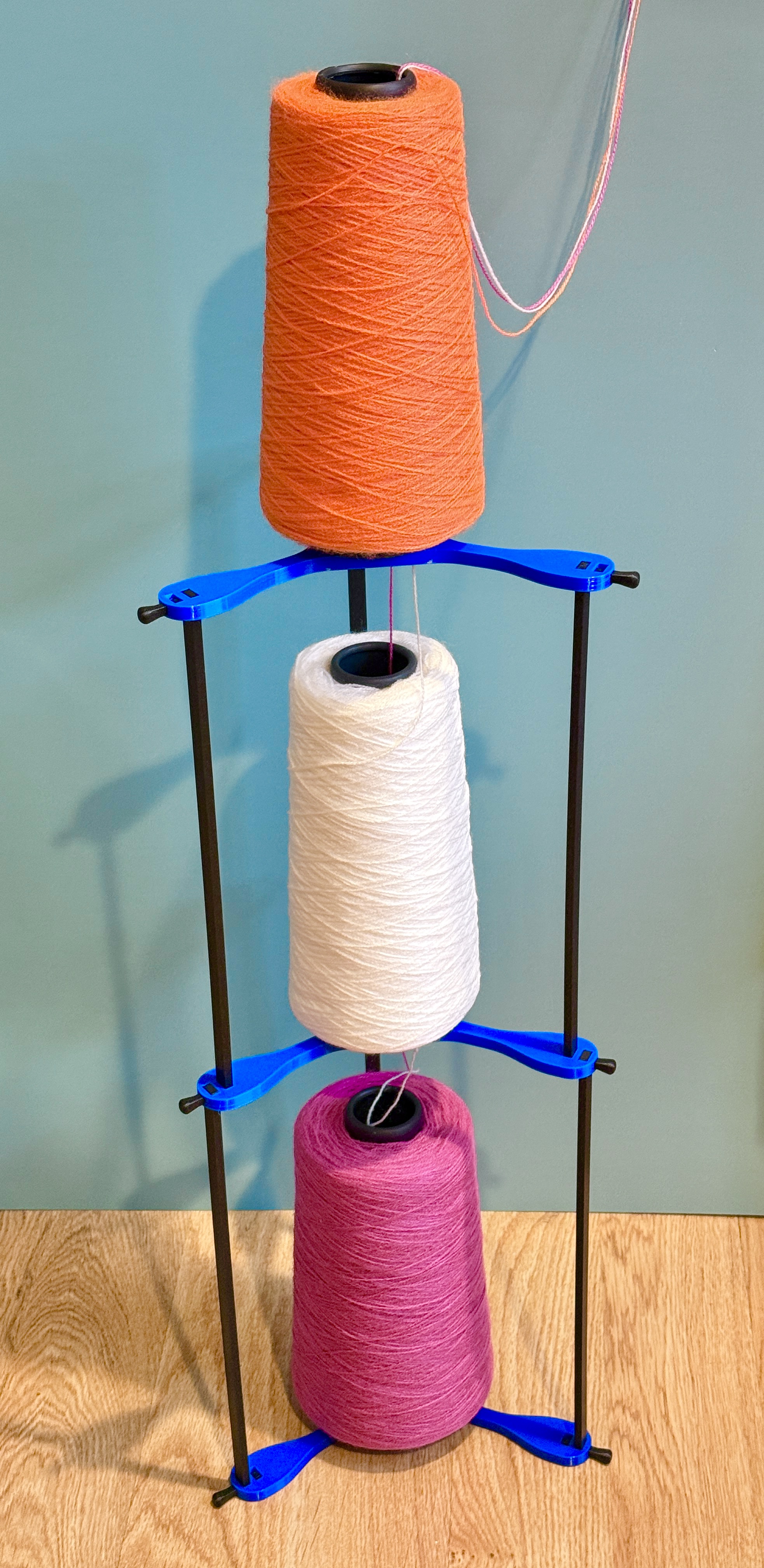 Yarn Cone Stacker for Knitting Machines or Yarn Winders