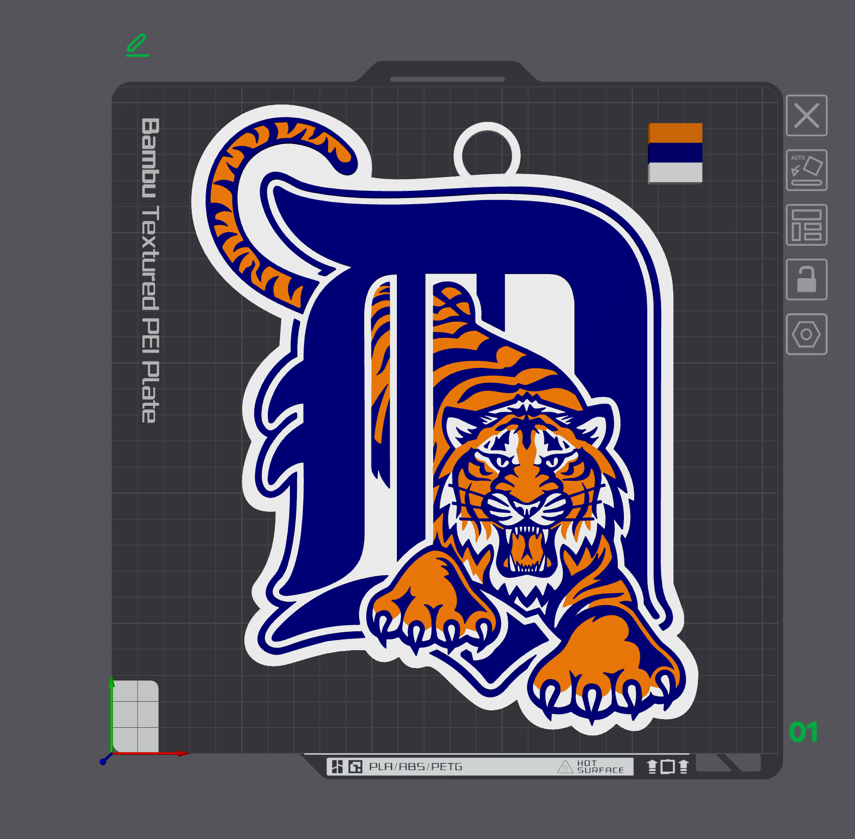 Detroit Tigers Retro Oversized Necklace Logo