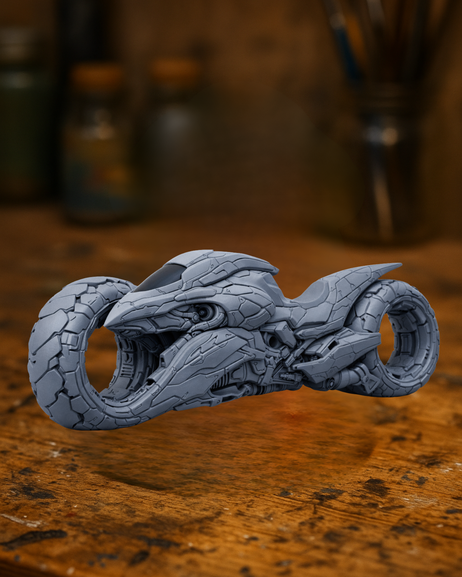 Futuristic Sci-Fi Concept Motorcycle with Monowheel Design
