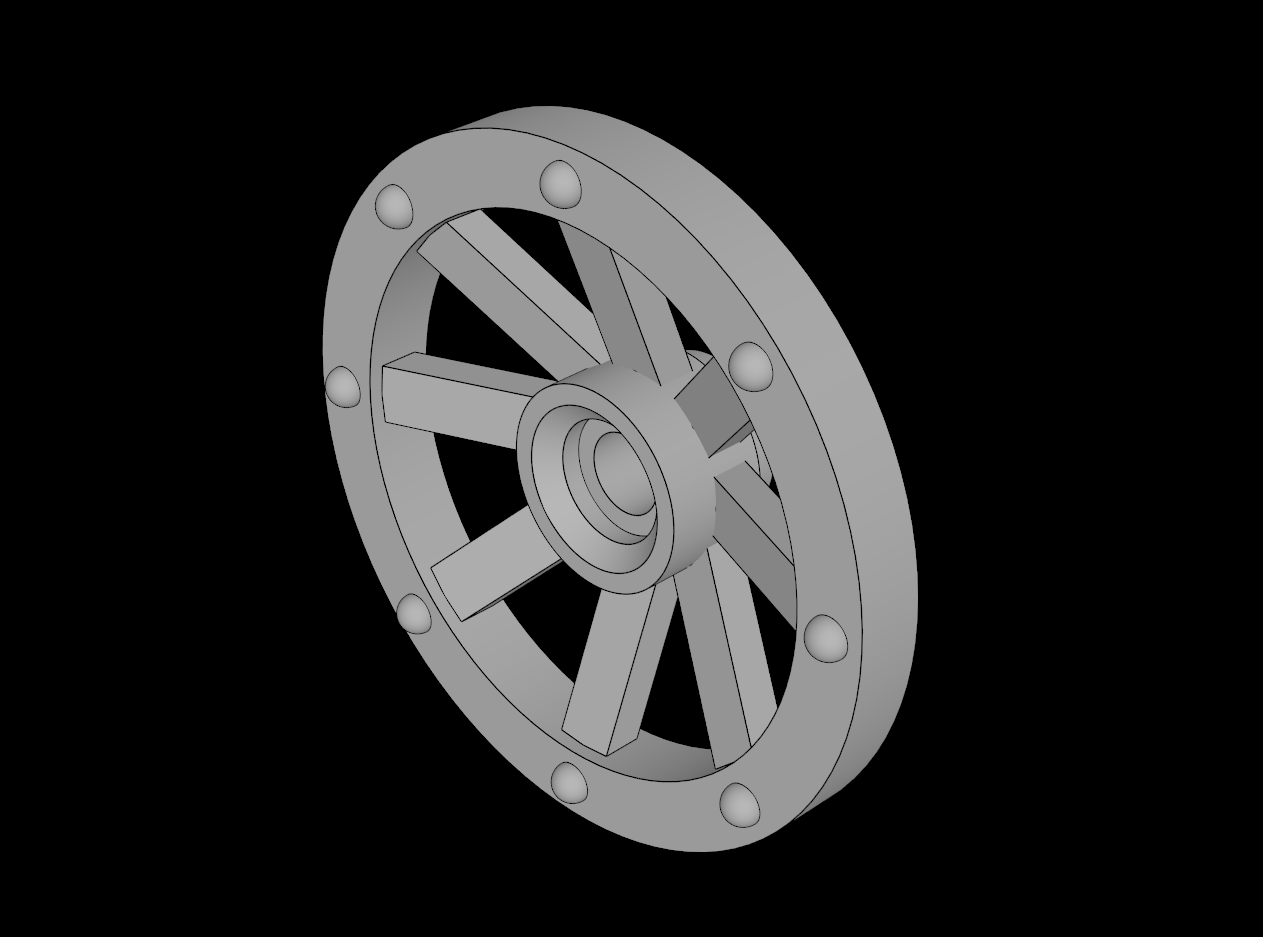 Lego Compatible (2470.dat) Wheel  2.8 x 27 with  8 Spokes