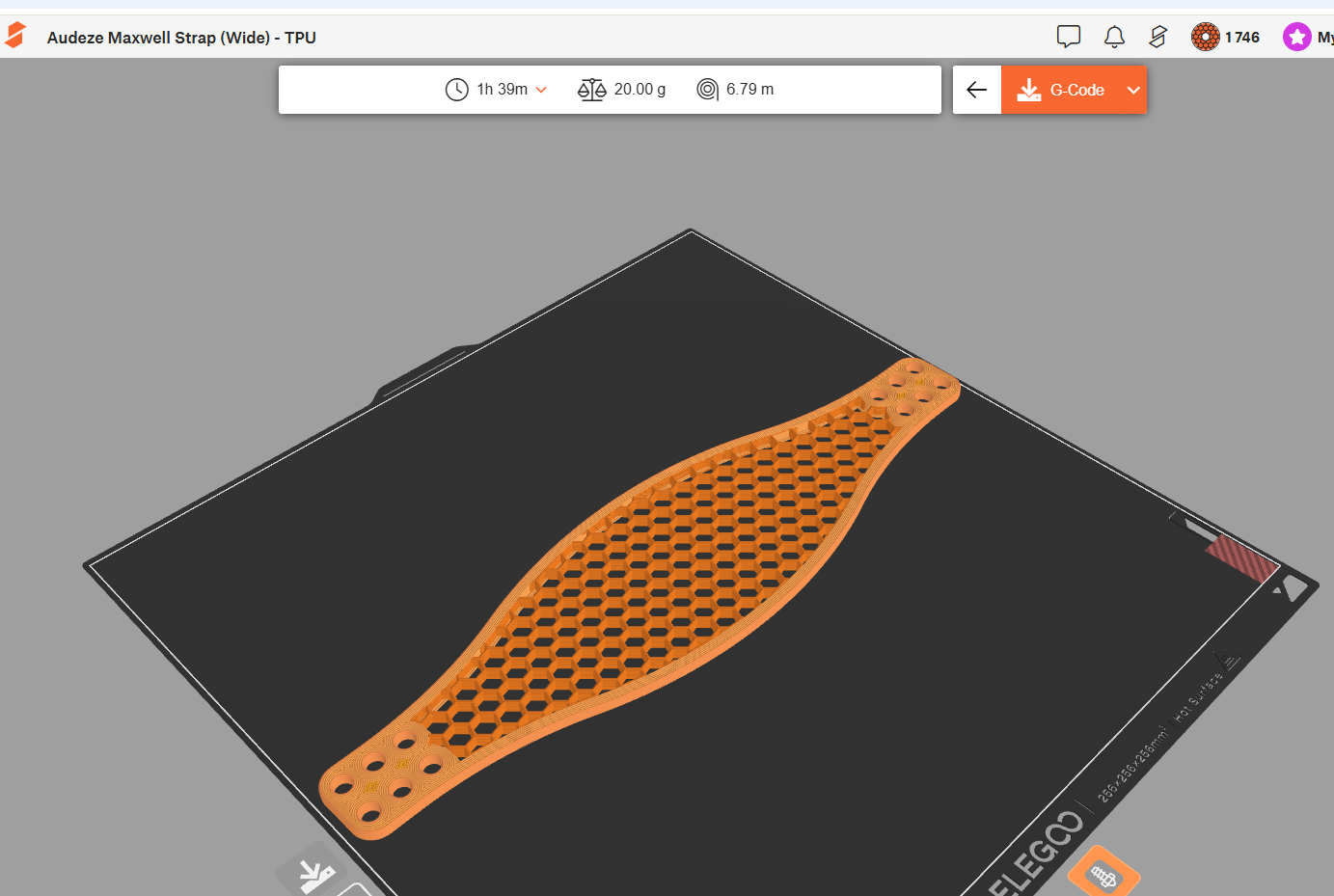 Audeze Maxwell Strap (Wide) - TPU - Customizable Infill