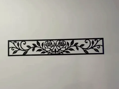 rose flower 2d decorative design 800x135mm printinplace