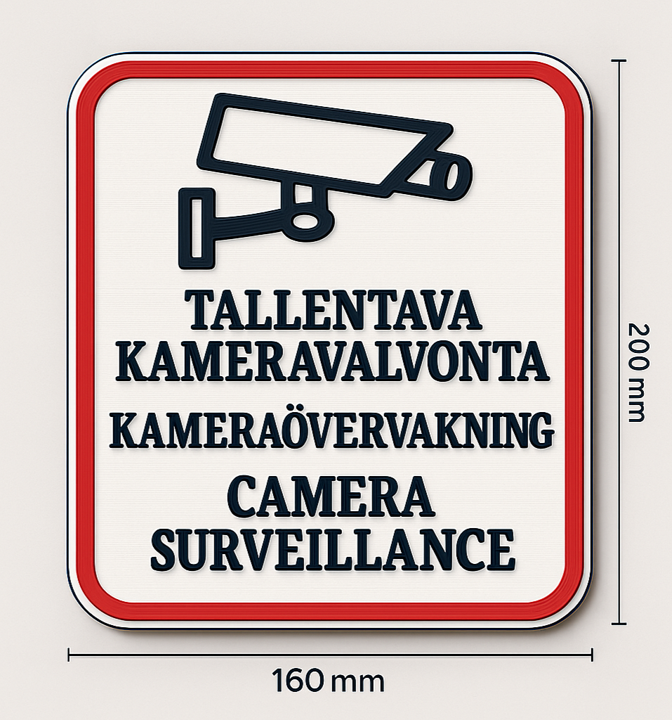 Multilingual Camera Surveillance Sign (FI–SE–EN)