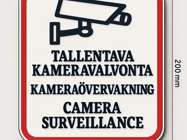 Multilingual Camera Surveillance Sign (FI–SE–EN)