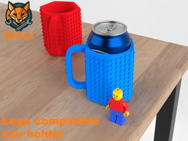 Lego can holder with real size lego studs