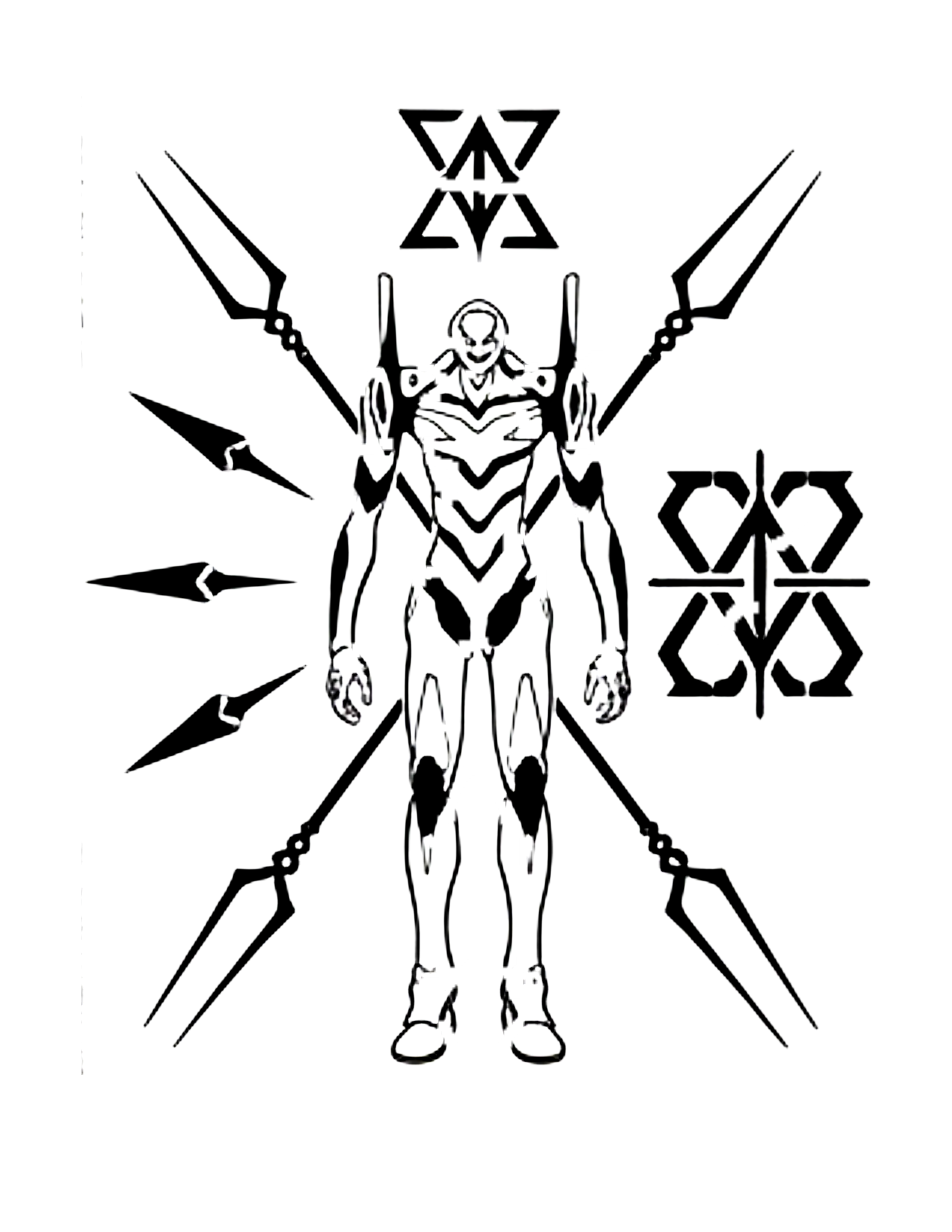 Evangelion Unit 02 Decorative Stencil