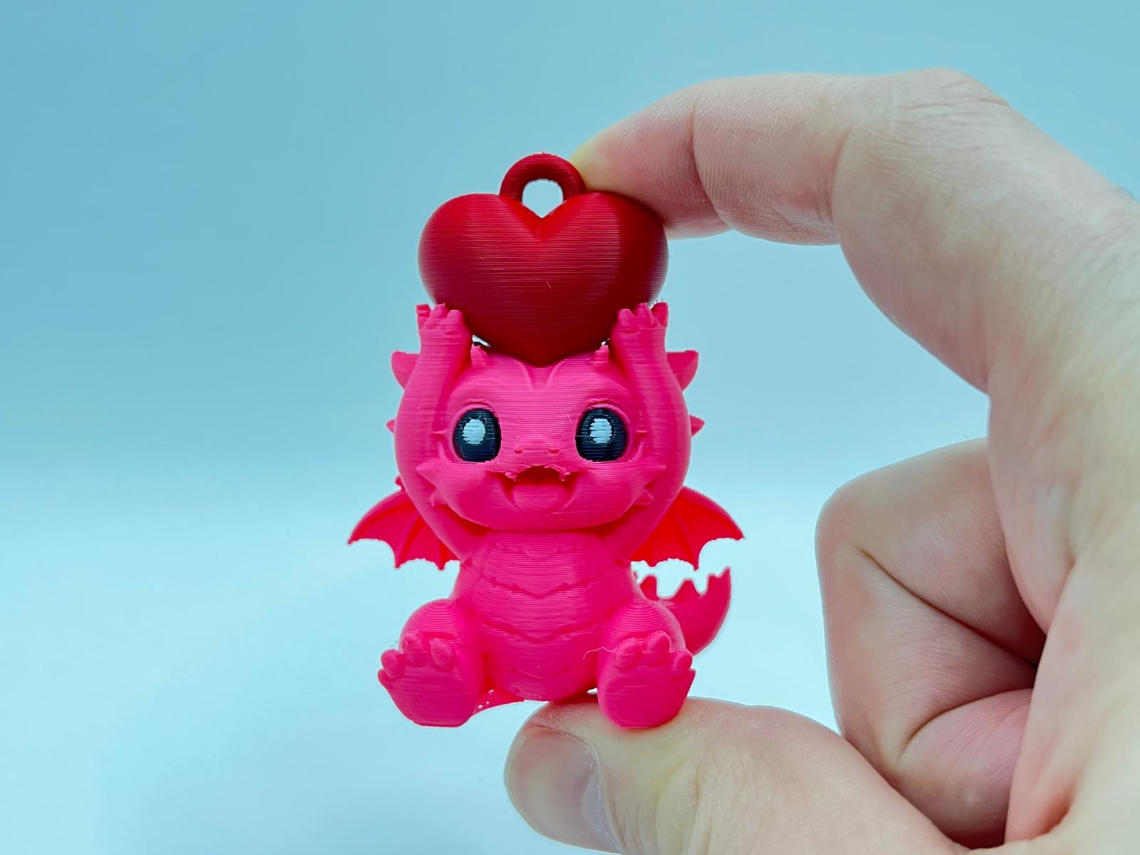 Valentines day dragon keychain ornament