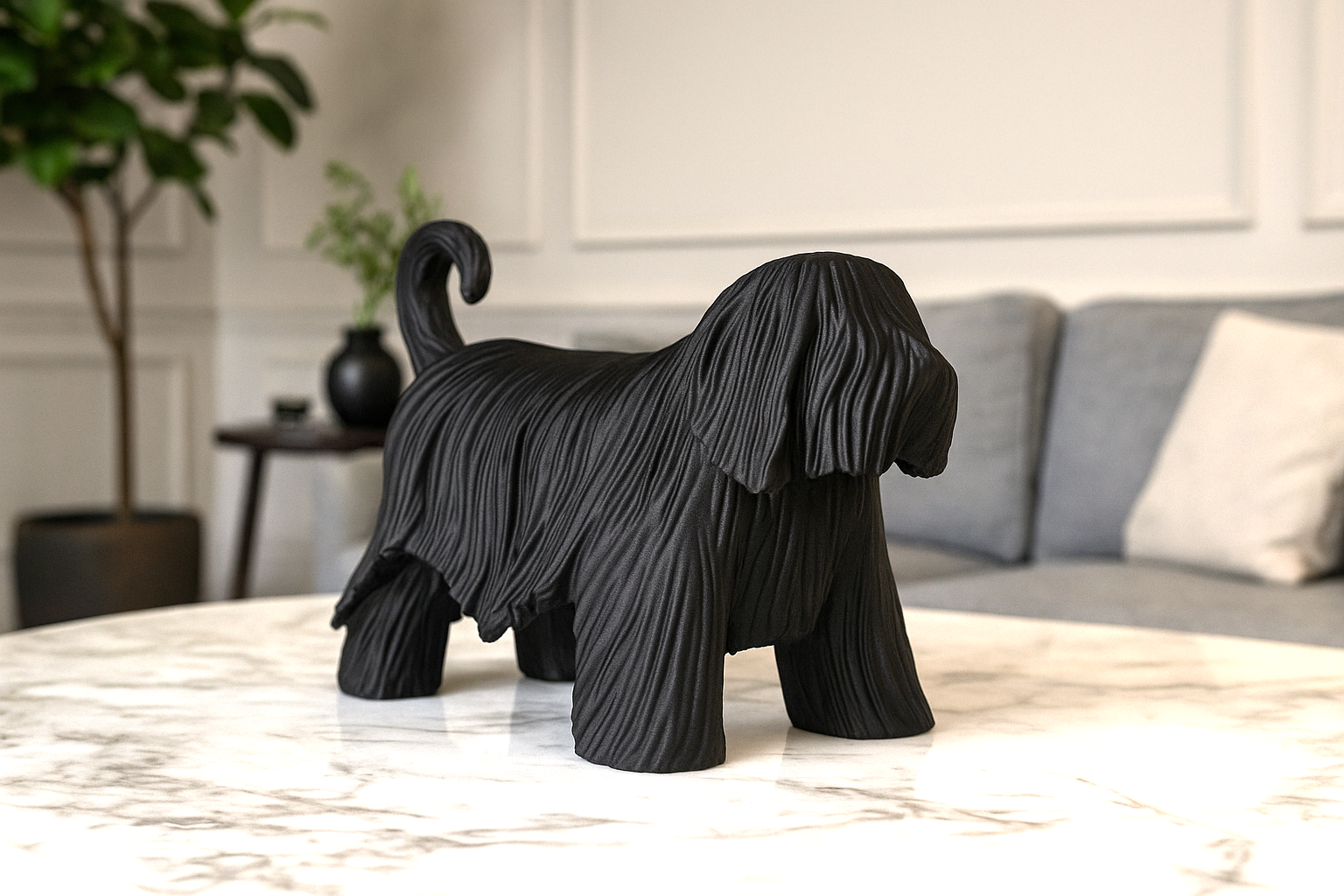 Komondor Dog Sculpture