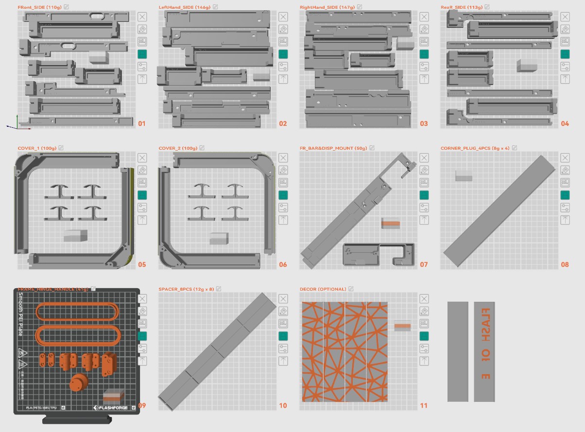 Flashforge AD5X Enclosure (Flat-Print parts)