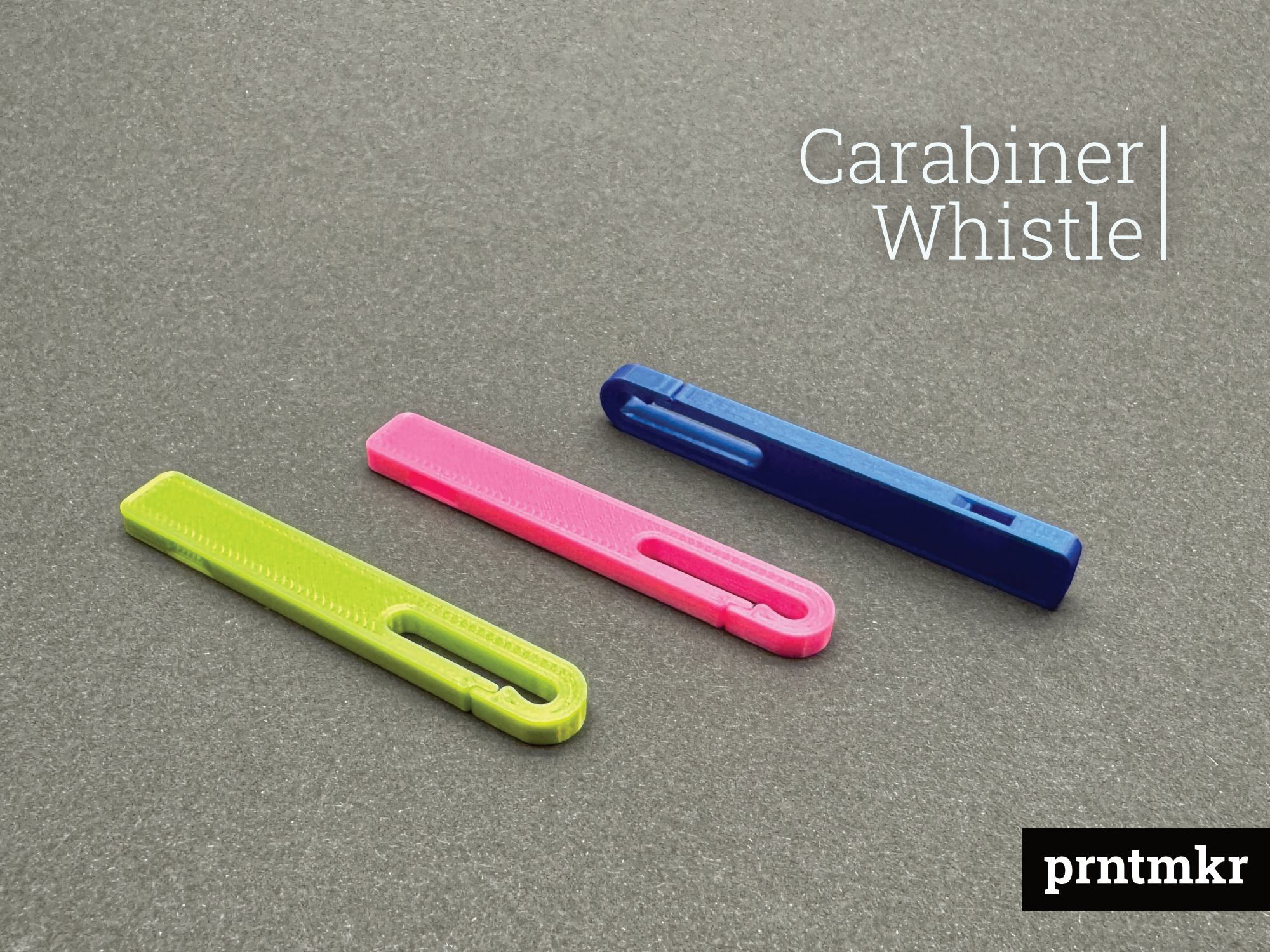 Carabiner Whistle - For Zipper & Keyring