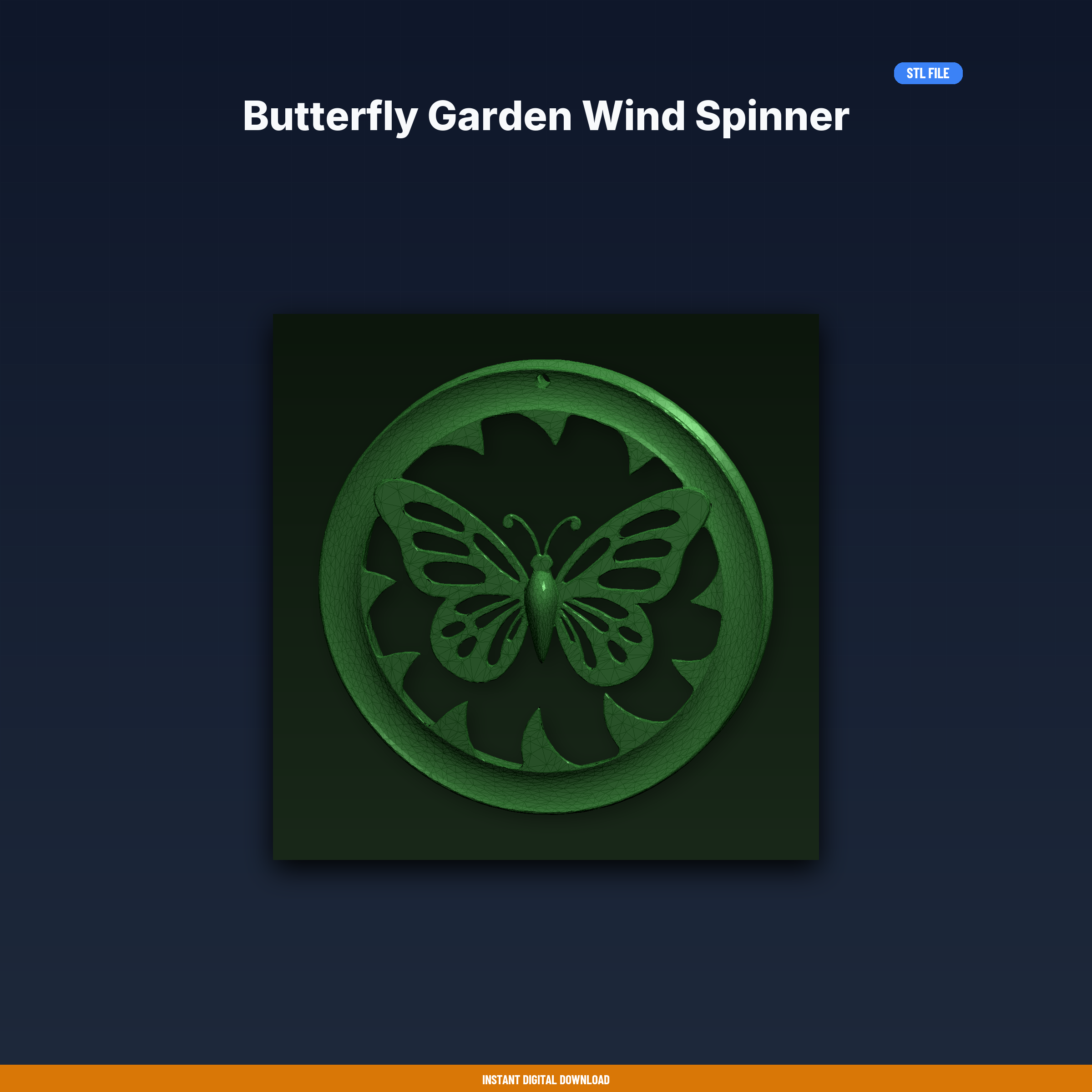 Butterfly Garden Wind Spinner - 3D Printable STL File