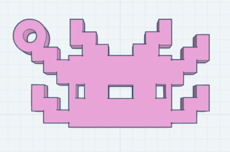 Minecraft Axolotl Keychain