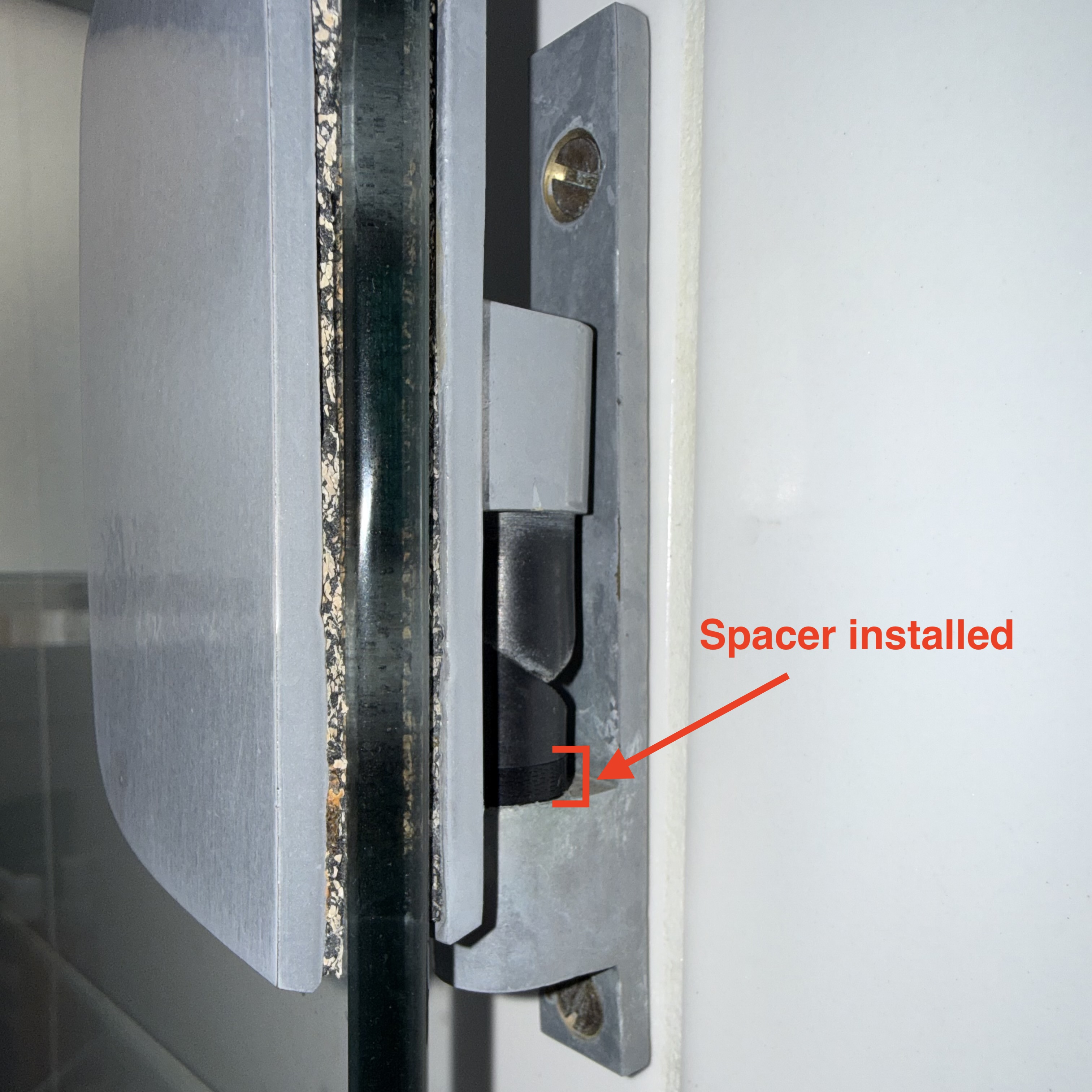 Shower Glass Door Self-Closing Pin Spacer - 2 mm (5/64")  to 6 mm (1/4") Height Options