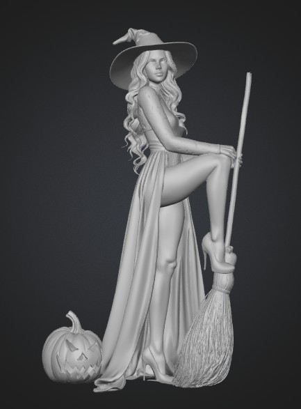 Moonlit Witch in Graveyard
